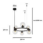 Сучасна підвісна люстра 7521011-6 BK+CL, фото 3