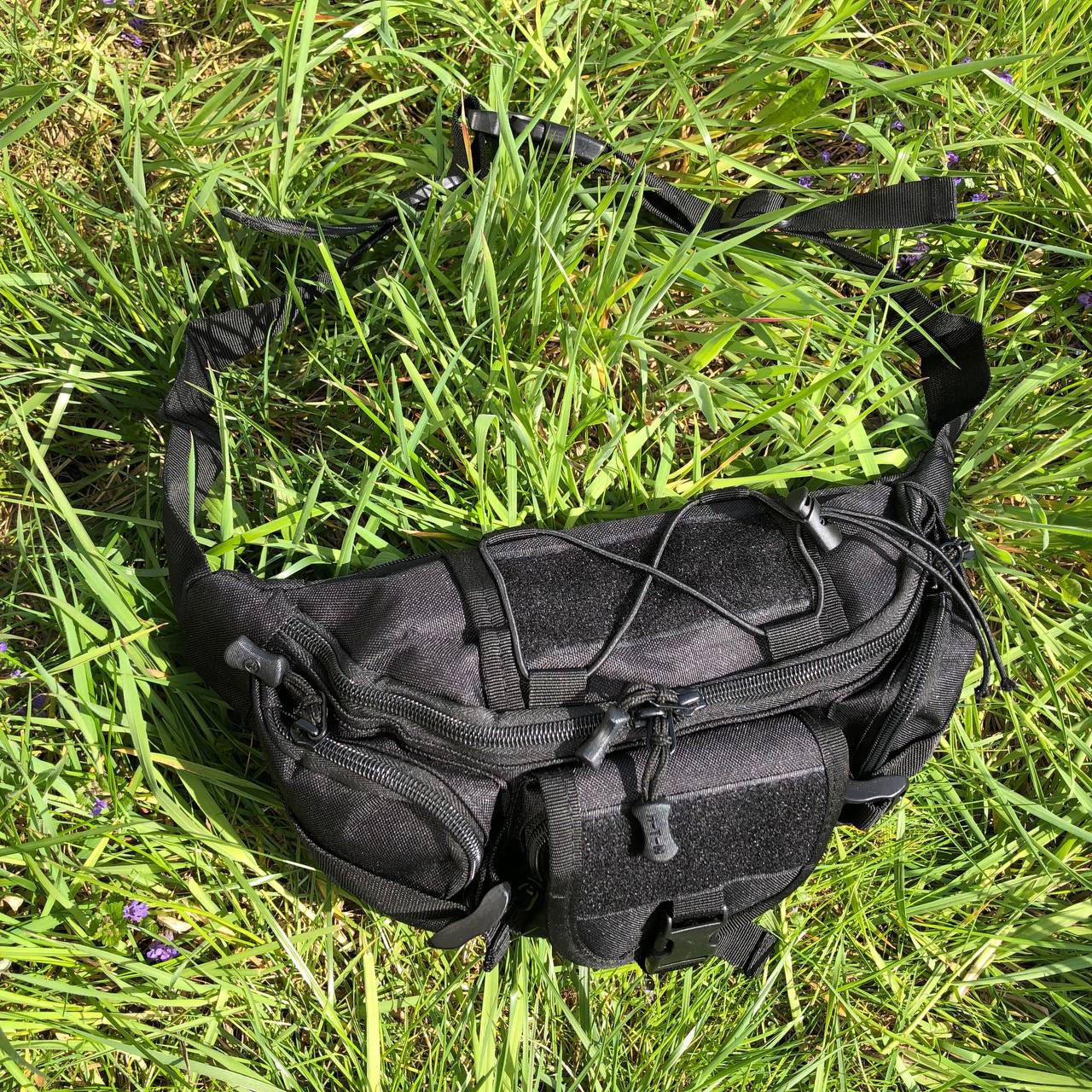 Чоловіча тактична сумка барсетка, Чорна сумка чоловіча тактична нагрудна сумка-слінг TI-44, фото 1