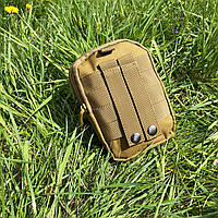 Тактическая сумка - подсумок для телефона, система MOLLE органайзер тактический из кордуры. Цвет: койот DS-58