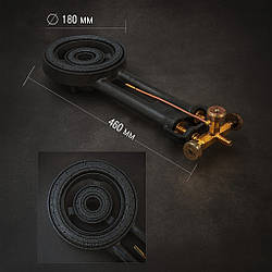 Газова чавунна форсунка ATLAS 30 кВт з двома контурами для казана, печі, обігріву та термообробки