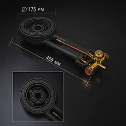 Газова чавунна форсунка ATLAS 25 кВт з двома контурами для печі, казана, обігріву та термообробки