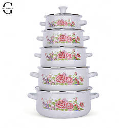 Каструля емаль 5шт +5 кришок EN160