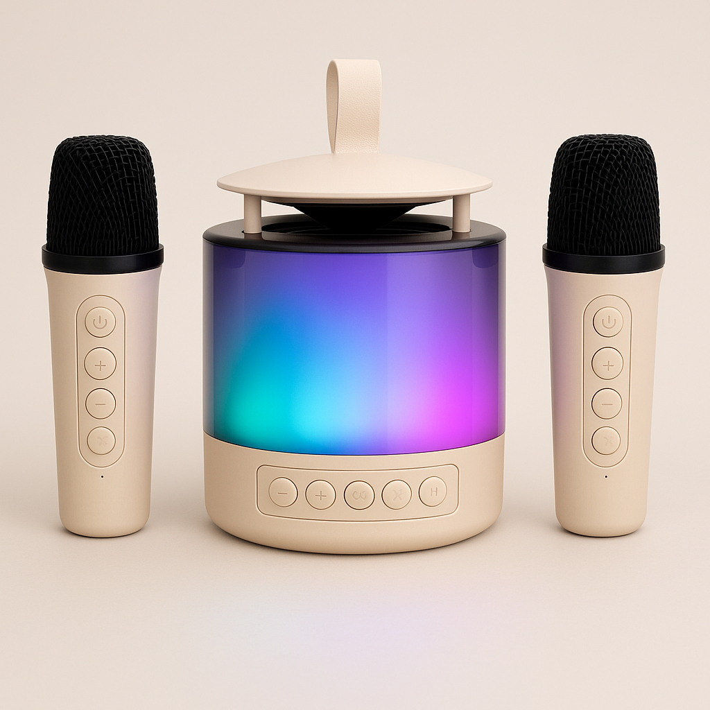 Караоке-система K19 Smart Portable Speaker з 2 бездротовими мікрофонами та LED-підсвіткою, фото 1