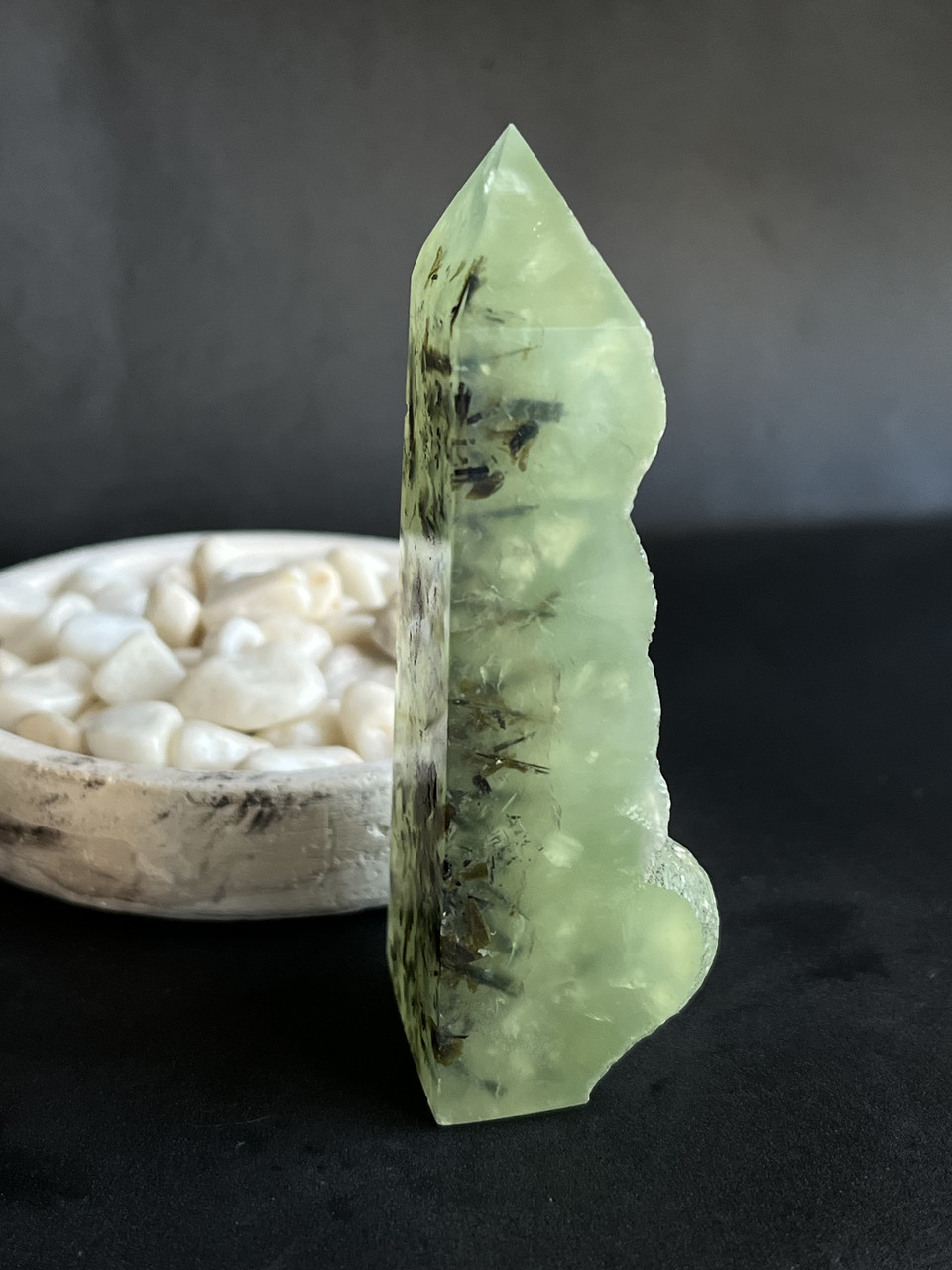 Преніт обеліск з натурального каменю обеліск олівець кристал з преніту камінь преніт природній., фото 1