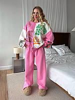 Жіночий трендовий костюм оверсайз із якісною накаткою Арт. 229