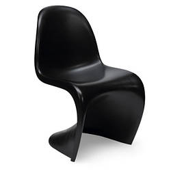 Дизайнерський чорний стілець для клієнтів ПАНТОН пластиковий стільчик для кафе та ресторану