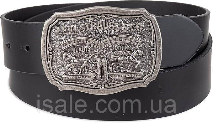 Бестселер! Оригінальний шкіряний ремінь Levis з литою великою пряжкою, 38/40/42/44, чорний, фото 1