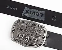 Бестселер! Оригінальний шкіряний ремінь Levis з литою великою пряжкою, 38/40/42/44, чорний, фото 8