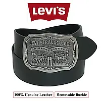 Бестселер! Оригінальний шкіряний ремінь Levis з литою великою пряжкою, 38/40/42/44, чорний, фото 10