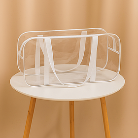 Прозора сумка в пологовий будинок BIG XL з посиленим кантом 50*23*32 BST Білий