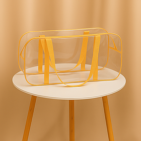 Прозора сумка в пологовий будинок BIG XL з посиленим кантом 50*23*32 BST Бежевий