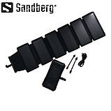 Повербанк із сонячною зарядкою та динамо генератором (7 панелей) SANDBERG протиударний корпус, фото 2