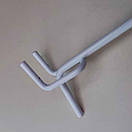 Гачок 15 см 1-й білий на перфорацію одинарний  товщина дрота 5 мм  перфорація 25 мм  упаковка 10 шт, фото 3