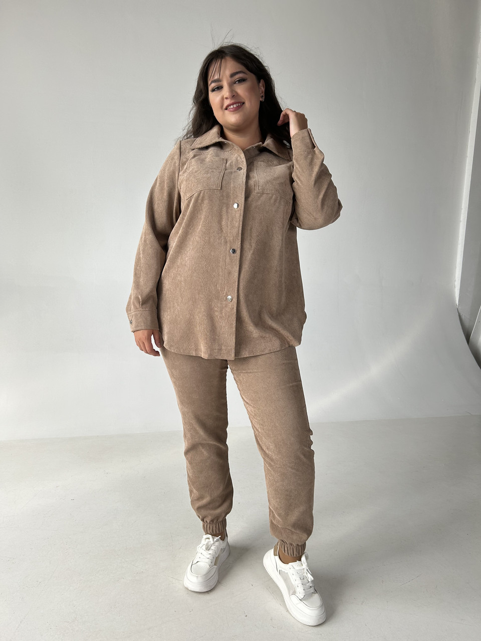 Спортивний костюм Вельвет бежевий