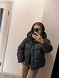 Жіноча осінь-зима куртка з капюшоном на холофайбері — стильна та тепла куртка осінь-зима (розміри M, L, XL), фото 10
