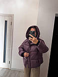 Жіноча осінь-зима куртка з капюшоном на холофайбері — стильна та тепла куртка осінь-зима (розміри M, L, XL), фото 2