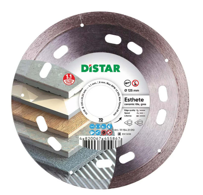 Алмазний диск DISTAR ESTHETE 125X1,1X8X22,23 (для різання кераміки + керамограніту), фото 1