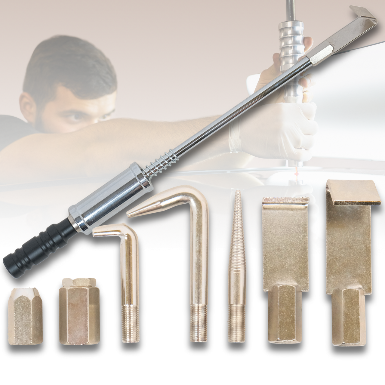 Зворотний молоток Profter PDR N079 для видалення вм’ятин з авто + 5 насадок, фото 1