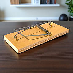 Родентицид мишоловка дерев'яна велика, 135х65х10 мм