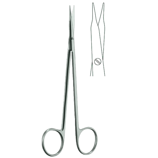 Ножиці Рейнольдса, вигнуті, тонкі кінці, тупокінічні, 160 мм