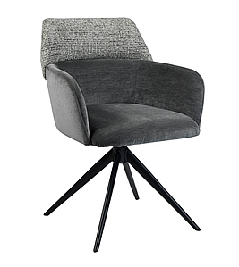 Крісло поворотне R-165 шеніл попільний + чорний TM Vetro Mebel