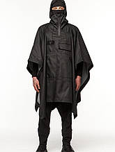 Дощовик пончо з мембранної плащової тканини SM-2403 чорний