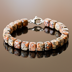 Яшма Леопардова 7х7 браслет, 0207ТЯ