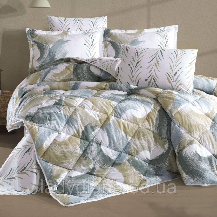 Комплект постільної білизни двоспальне євро 200x220 см ранфорс 100 % бавовна бязь Туреччина Clasy, фото 1
