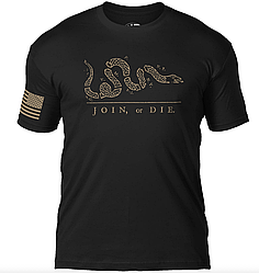 Футболка чоловіча Join Or Die 7.62 Design. «Об'єднаємось чи помремо» T-Shirt Black USA