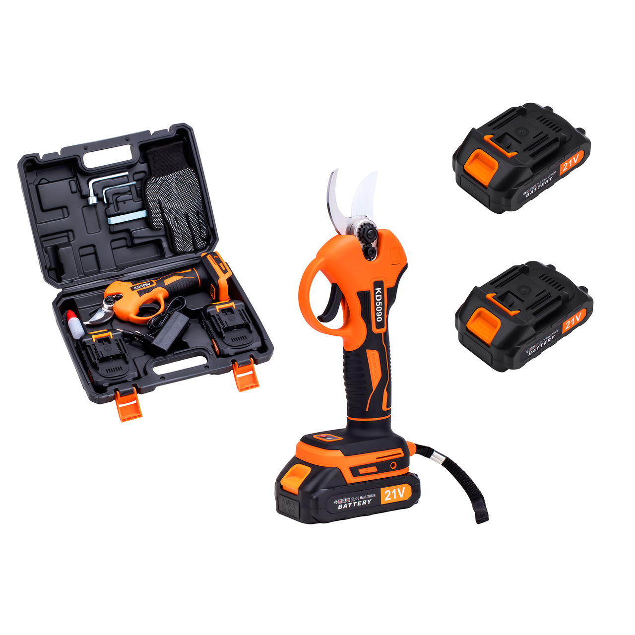 Секатор для кущів 21В 2Ah Kraft&Dele KD5090 акумуляторний секатор, фото 1