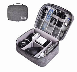 Органайзер для проводів та аксесуарів, сумка для зберігання зарядних пристроїв та кабелів, дорожній кейс 24х10×18