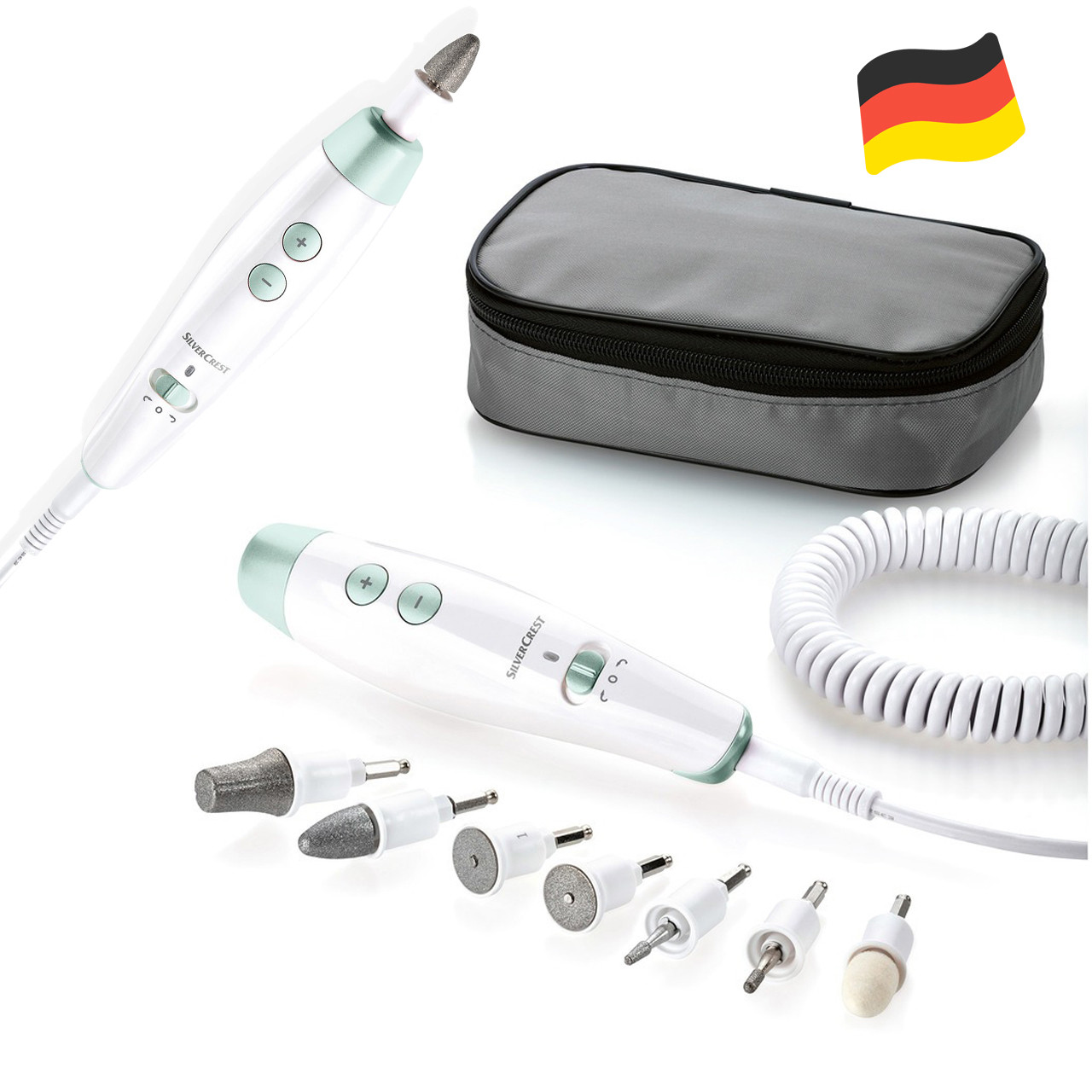 Професійний набір для манікюру та педикюру, фрезер SilverCrest SMPS 7 E1 Mint (7 насадок, Німеччина), фото 1