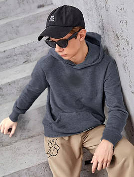 Худі з логотипом для хлопчика чоловіча толстовка сіра