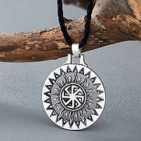 Підвіска "Коловрат" з шовковим шнурком 55 см. срібляста, фото 3