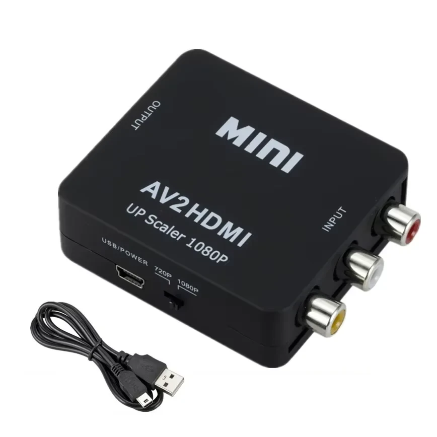 Перехідник AV RCA to HDMI конвертер black, фото 1