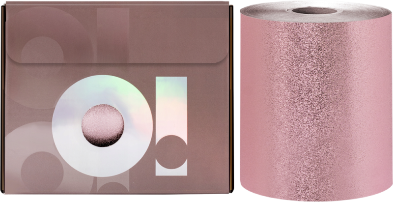 Фольга з тисненням рулон Рожеве золото 100м 1 шт, фото 1