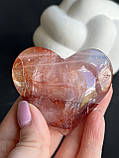 Вогняний кварц полумʼяний кварц натуральний серце 58*62*18 мм, фото 4