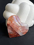 Вогняний кварц полумʼяний кварц натуральний серце 58*62*18 мм, фото 3