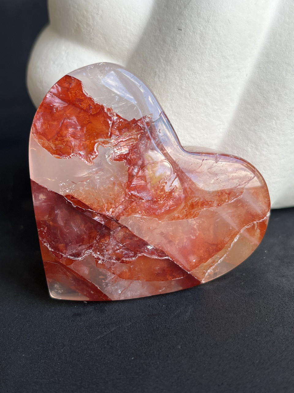 Вогняний кварц полумʼяний кварц натуральний серце 58*62*18 мм, фото 1