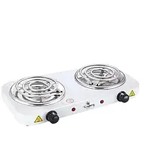 Електроплита Kingberg KB-2055 двоконфоркова 2×1000Вт з регулюванням температури компактна портативна