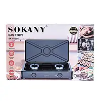 Двоконфоркова газова плита SK-07004 компактна та потужна плита для дому, дачі та подорожей, 4,4 кВт