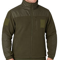 Флісова оливкова кофта з Водонепроникними вставками та липучками під шеврони, фото 4