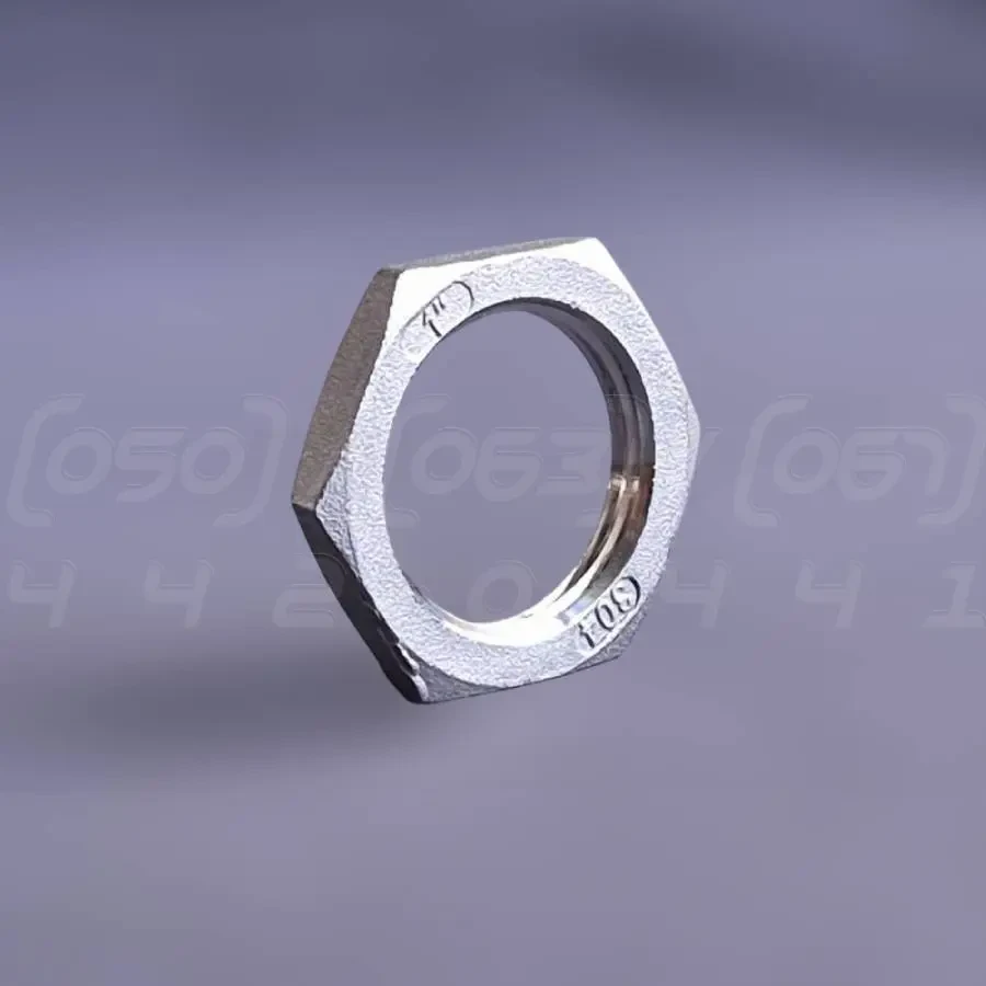 Контргайка нержавіюча муфтова DN25 (1"), н/ж сталь AISI304, шестигранна, різьба BSPP, ДСТУ 8969-75, фото 1