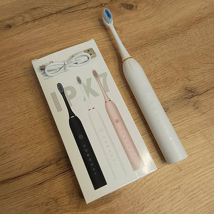 Зубна щітка електрична Sonic LY-393 ультразвукова 4 насадки акумуляторна (200), фото 1