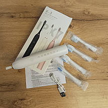 Зубна щітка електрична Sonic LY-393 ультразвукова 4 насадки акумуляторна (200), фото 3