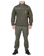 Флісова оливкова кофта з Водонепроникними вставками та липучками під шеврони, фото 5