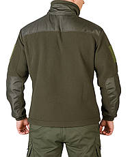 Флісова оливкова кофта з Водонепроникними вставками та липучками під шеврони, фото 2