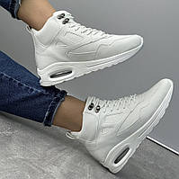 Кросівки жіночі стильні зимові утеплені на хутрі білі (2084162)