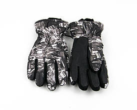 Чоловічі болоньєві рукавички на гумці з флісовою підкладкою (арт. 25-1-75) сірий