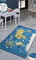Килимок для дитячої кімнати Chilai Home 140 на 190 см Мапа миру
